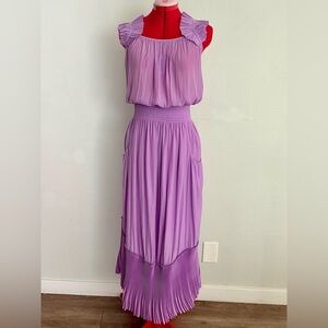 Ramy Brook Baylor Pleated Blouson Maxi Dress